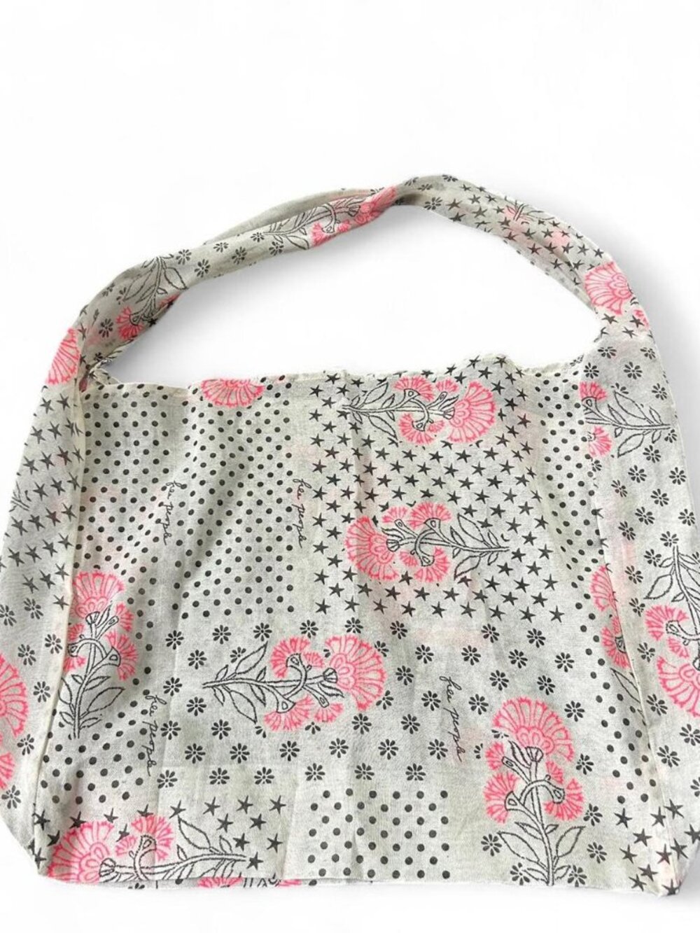 Free People lightweight floral and polka dot tote bag    Vintage y2k 90s